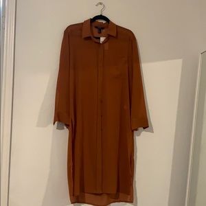 Burnt orange see through top